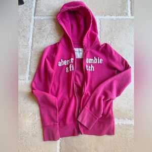 Abercrombie Kids Fuchsia Zip-Up Hoodie sweatshirt